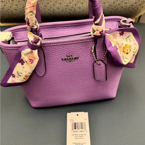 NWT - Coach - Mini City Tote - Color: Iris - Picture 7 of 7